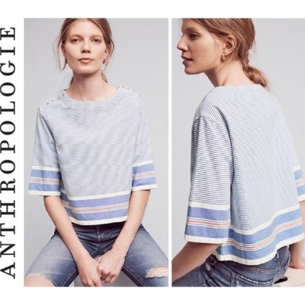 Anthro Maeve Sullivan Striped Top
